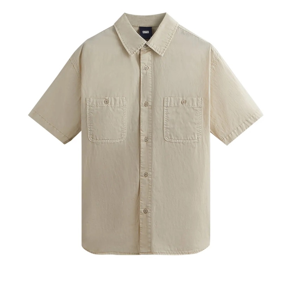 Kith Washed Apollo Shirt Oxide cream cotton blend size large